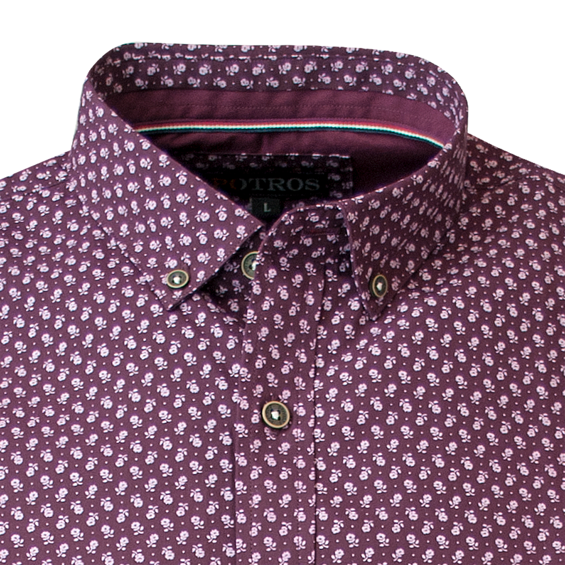 Camisa Trevira Estampada Button Down Slim Fit