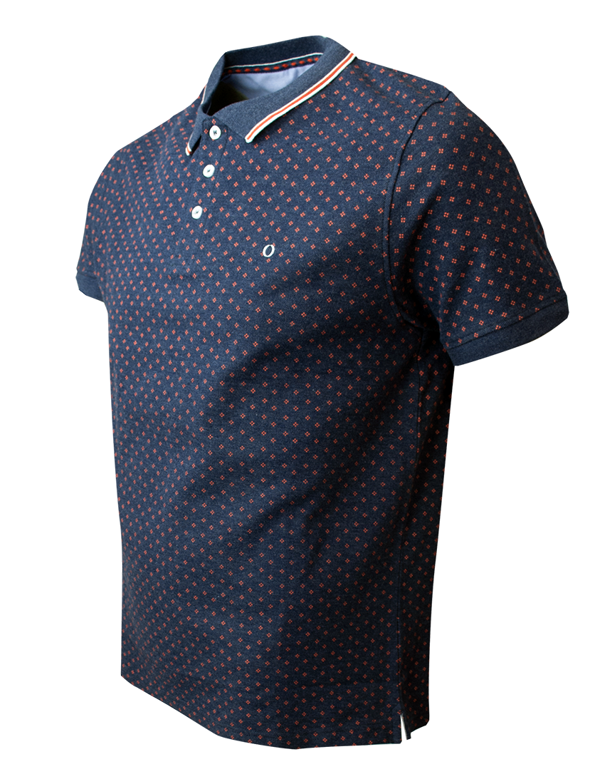 Polera Pique Melange Estampada 
