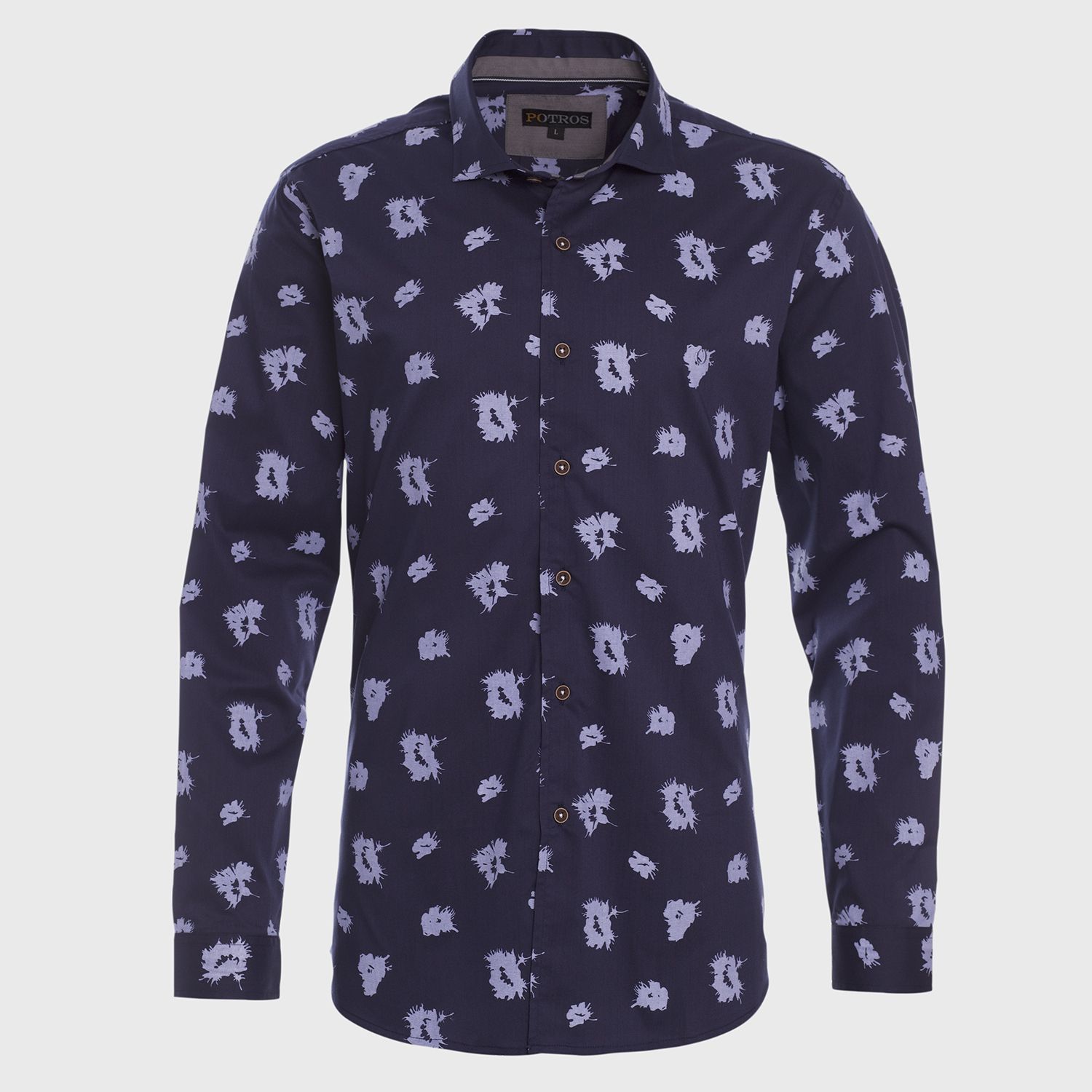 Camisa Estampada Spandex Cuello Italiano Sport