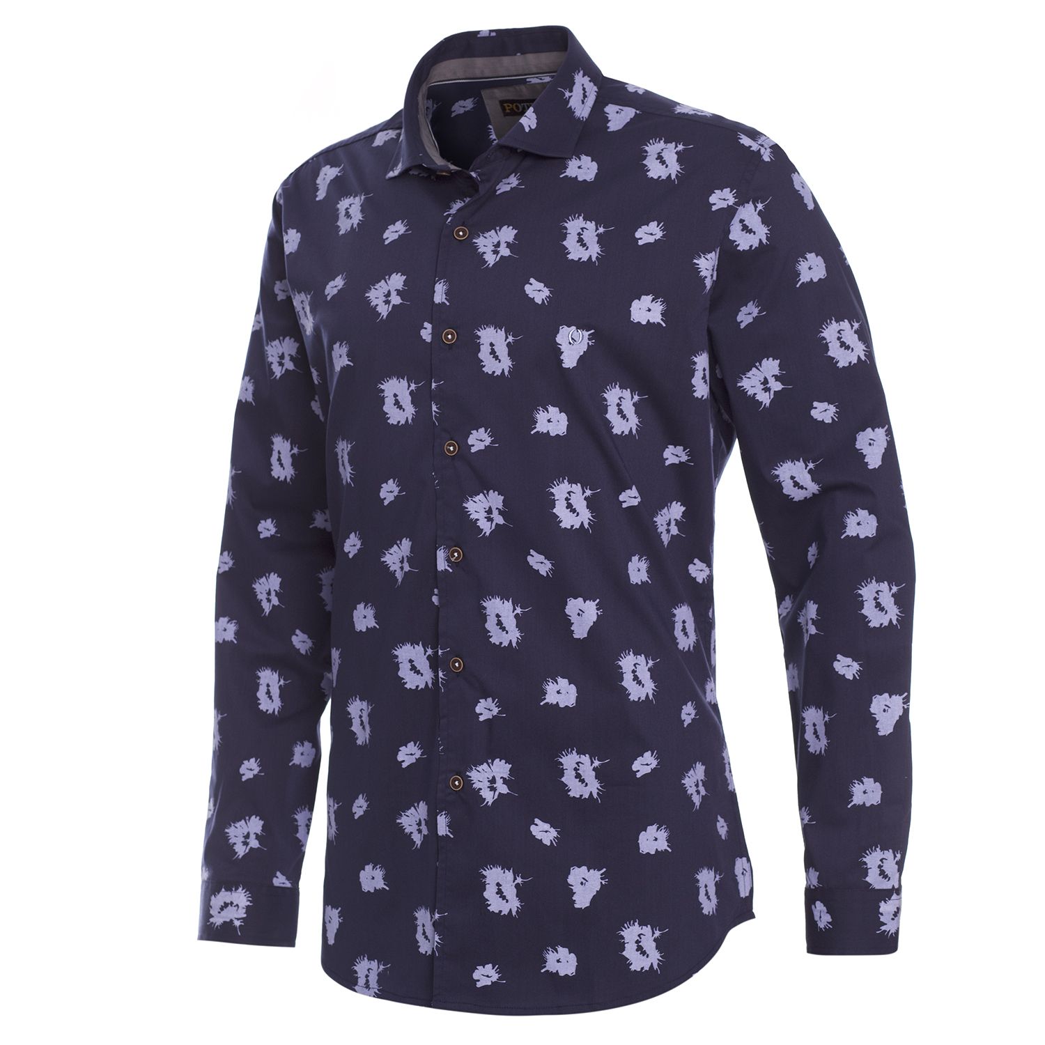 Camisa Estampada Spandex Cuello Italiano Sport