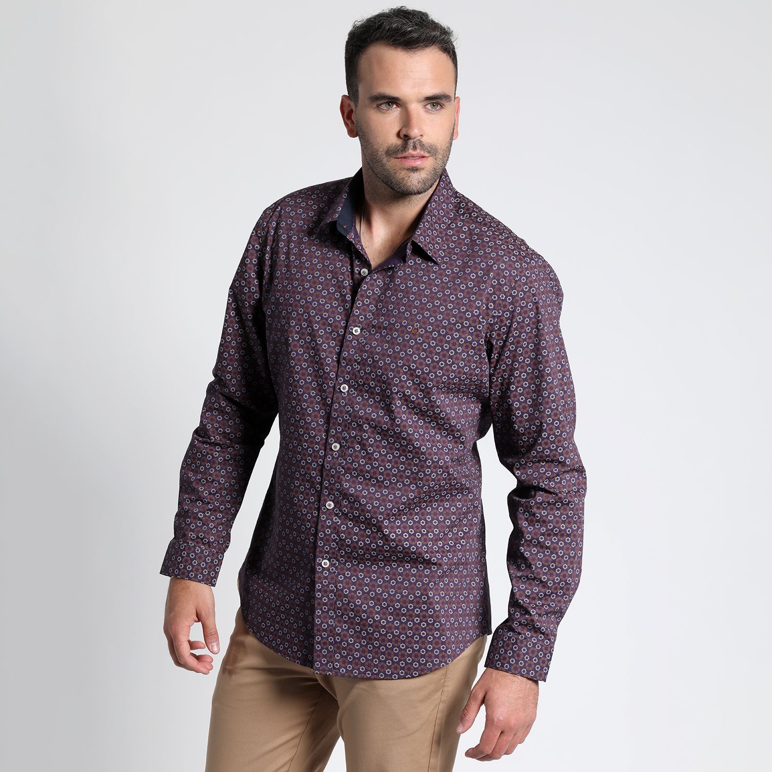 Camisa Trevira Estampada Spandex