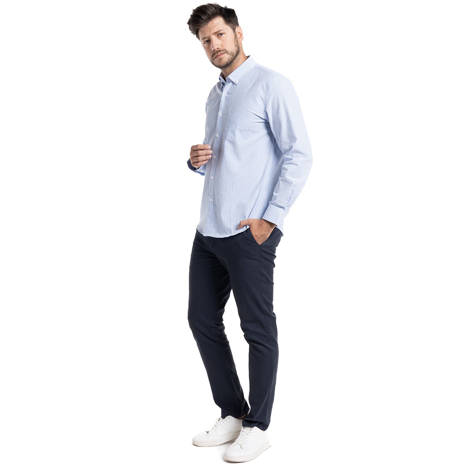Camisa Oxford Listada Bergen