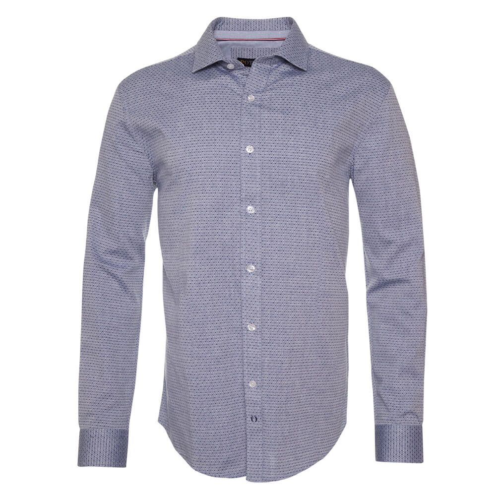 Camisa Jacquard Cuello Italiano
