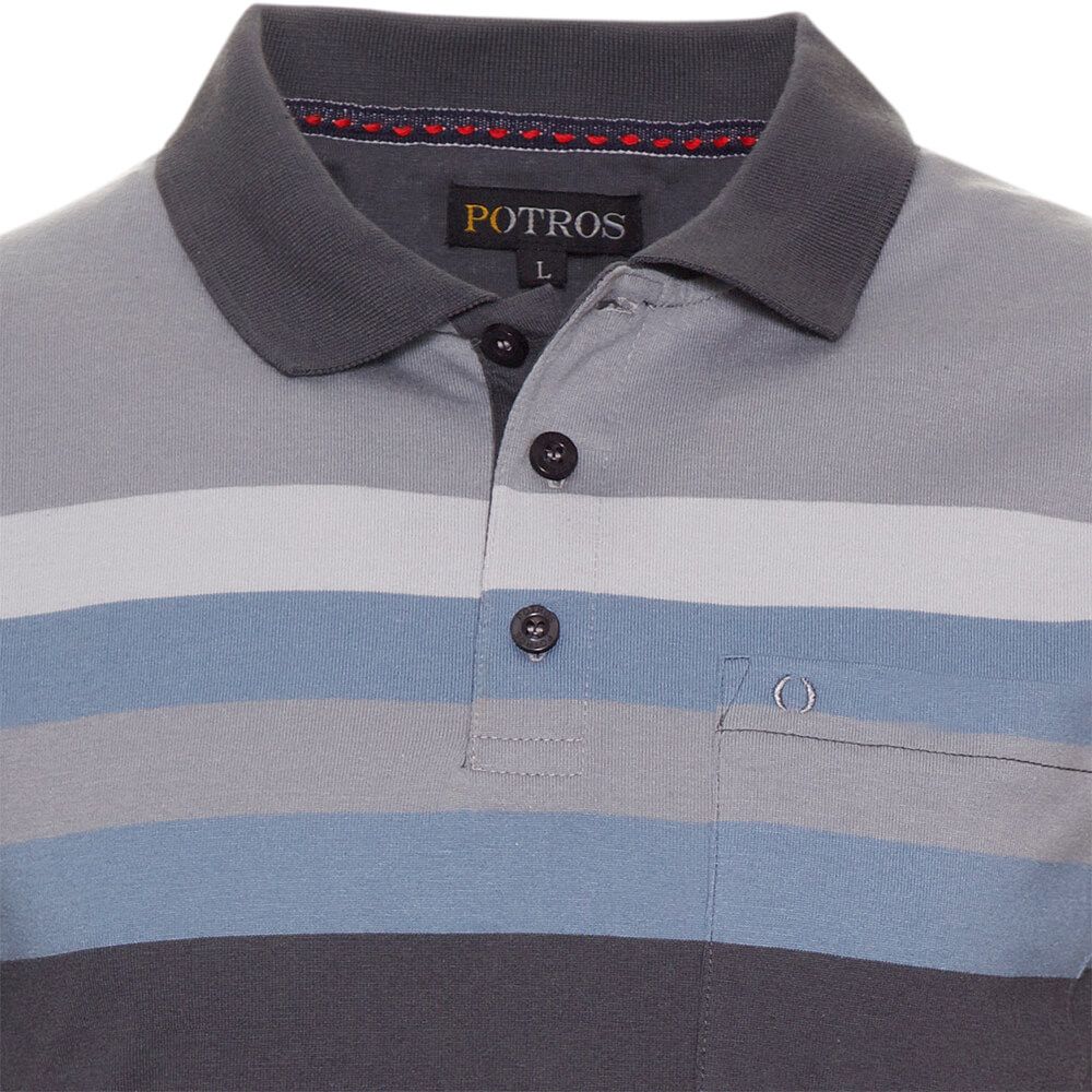 Polera Listada Cuello Camisero