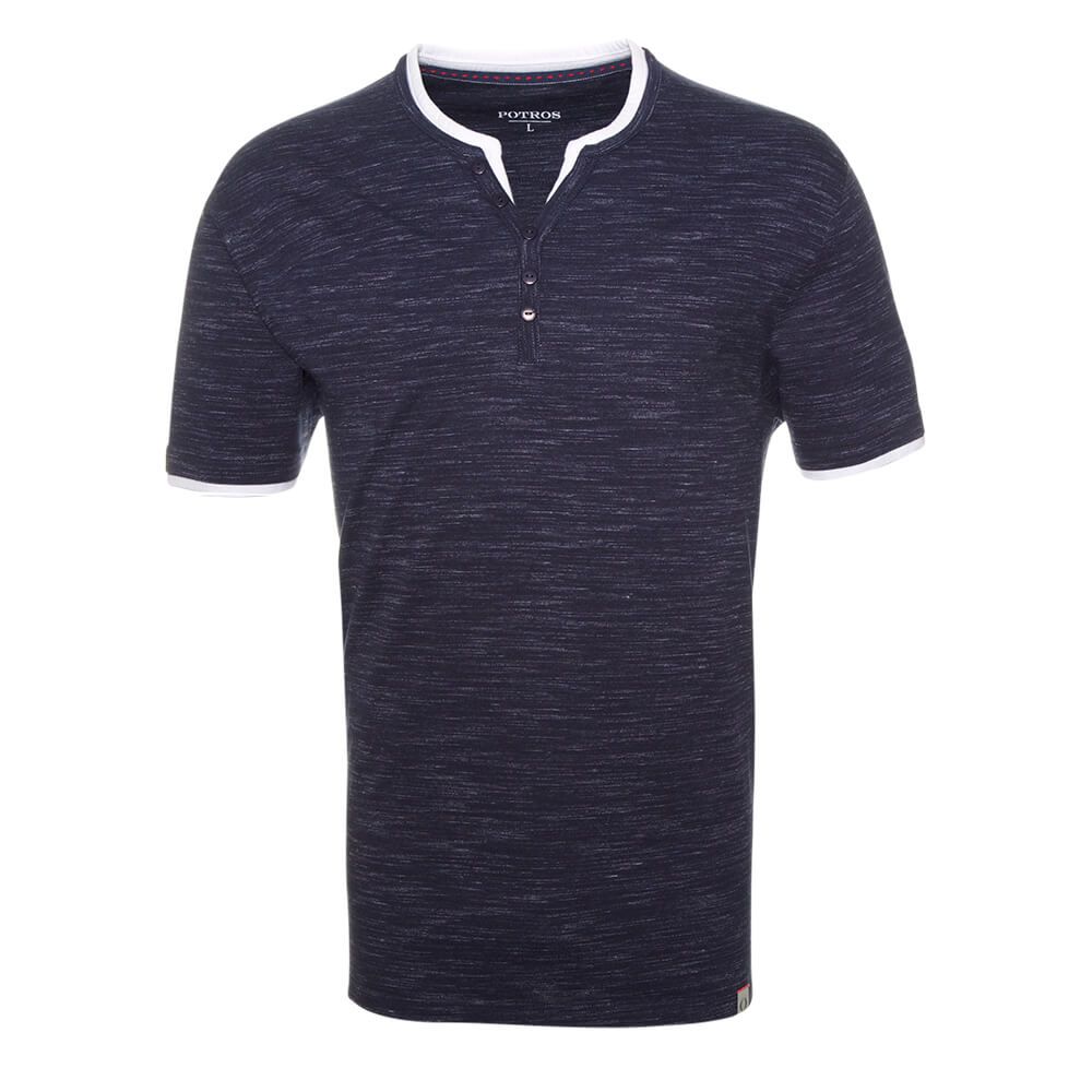 Polera Slub Con Botón