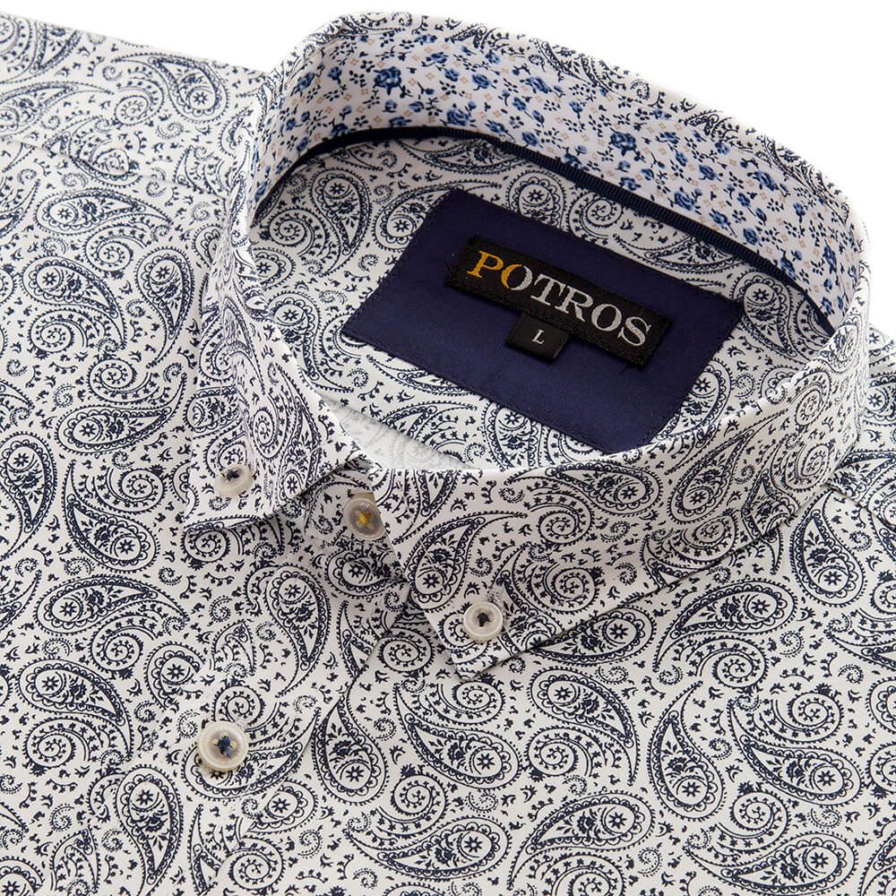 Camisa Estampada Spandex Button Down