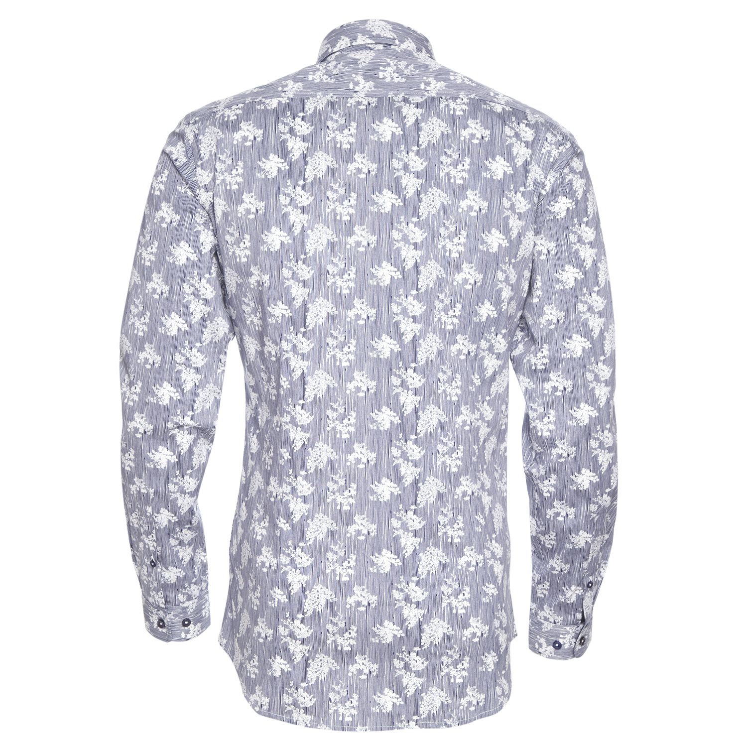 Camisa Estampada Spandex Cuello  Semi Italiano Ultra Slim