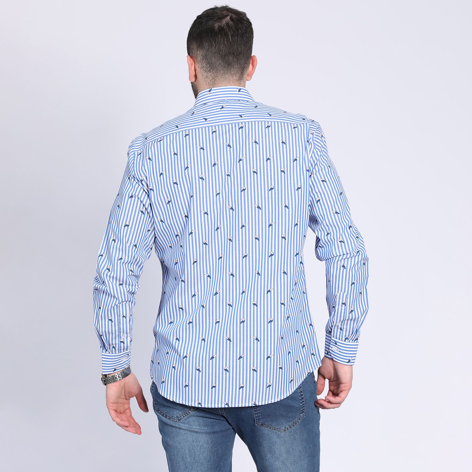 Camisa Listada Estampada