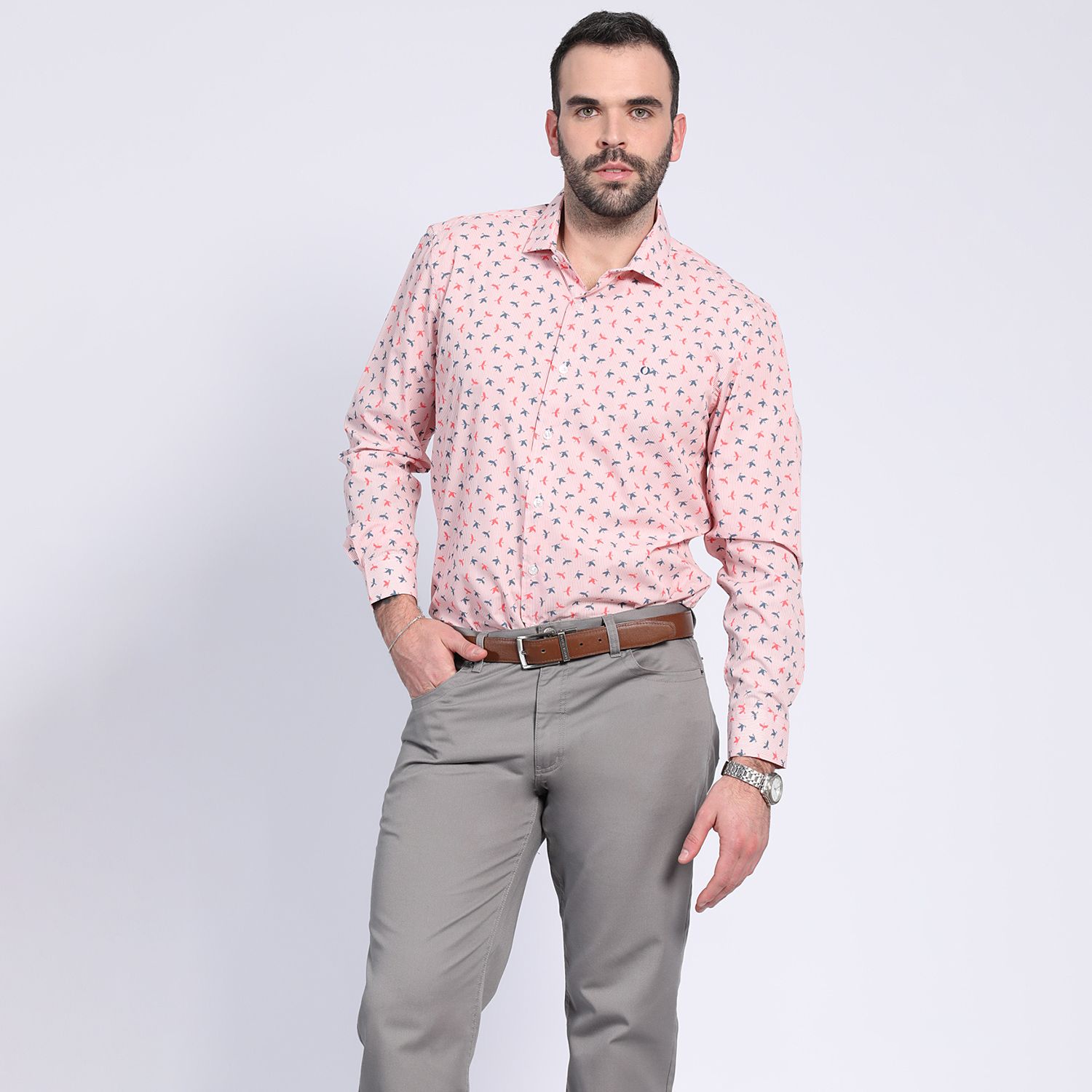 Camisa Listada Estampada