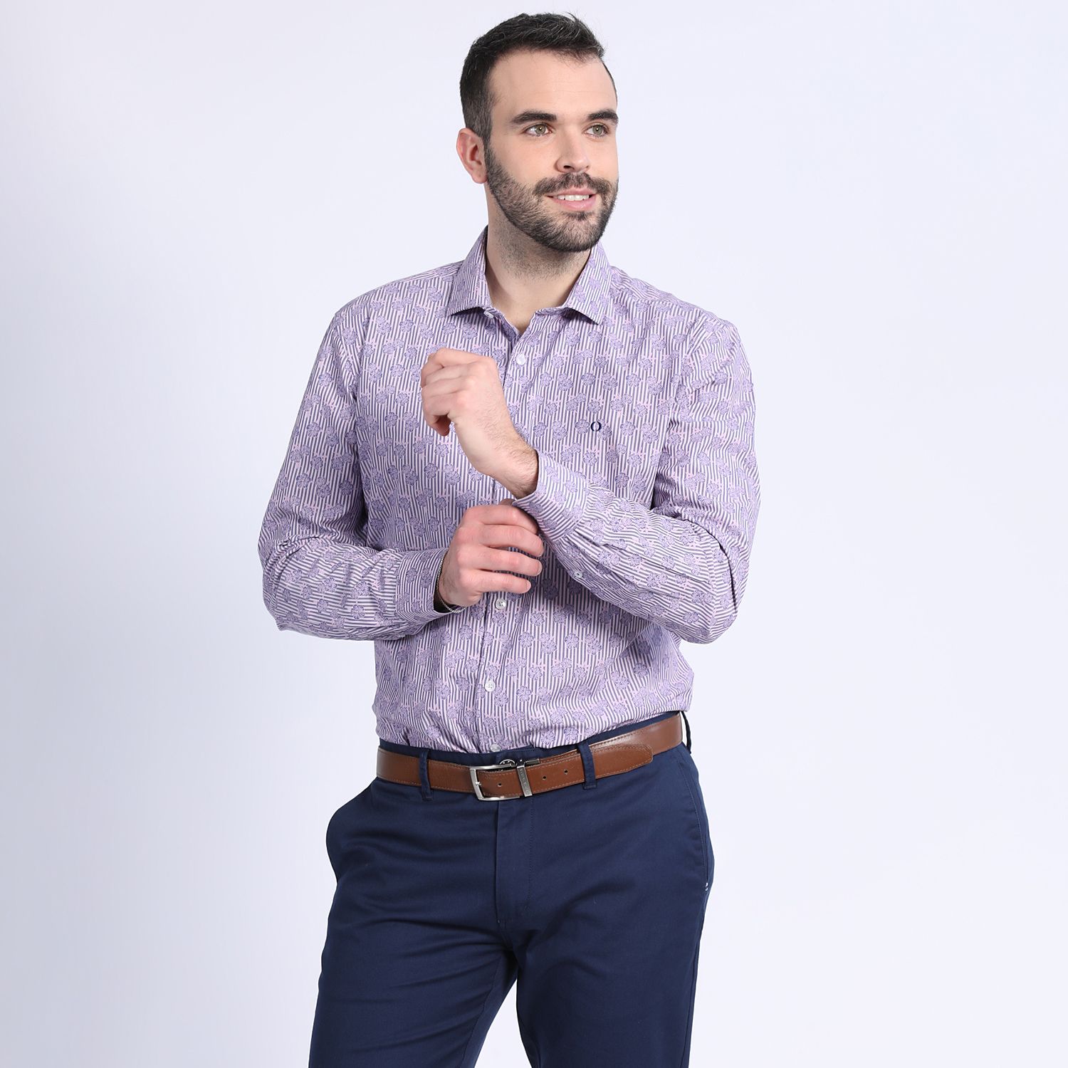 Camisa Listada Estampada