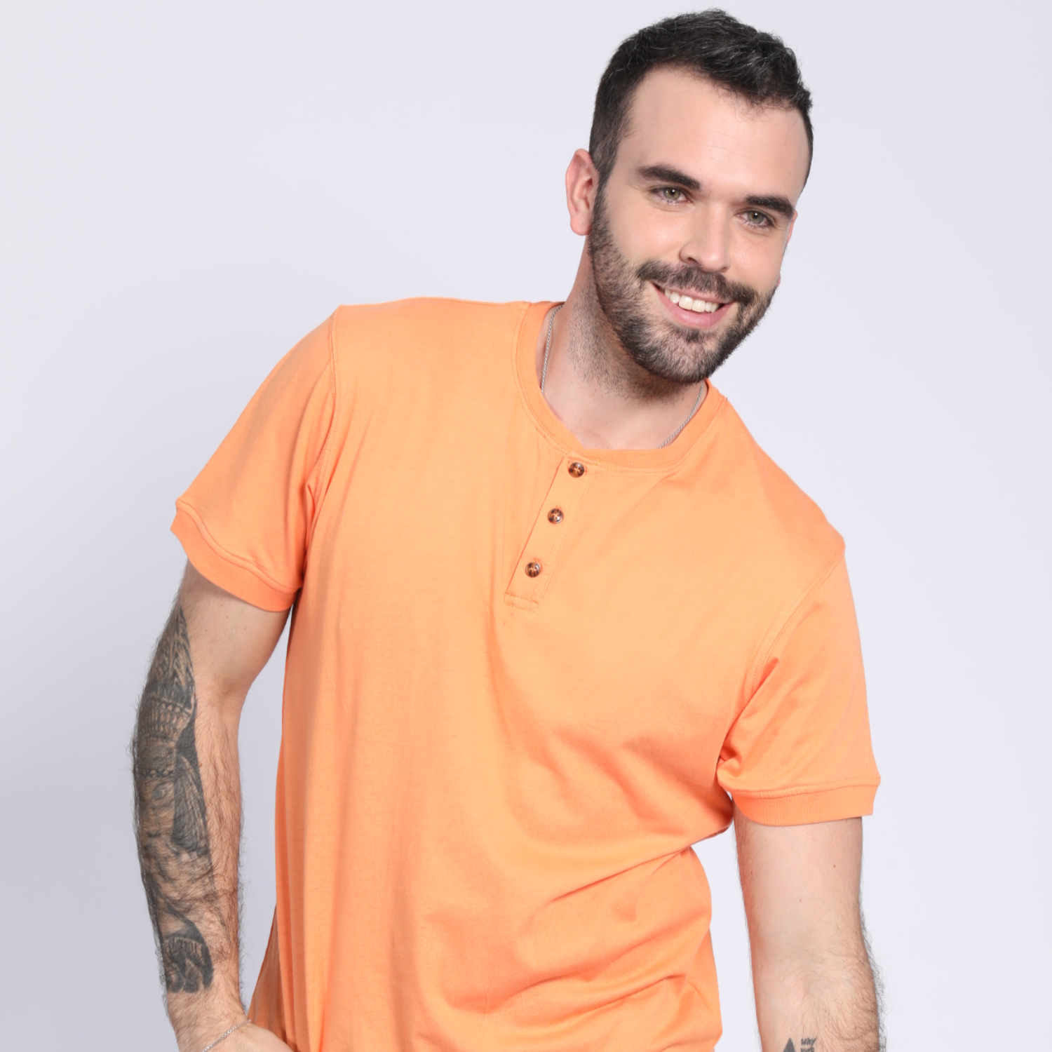 Polera Jersey Botones En Cuello 