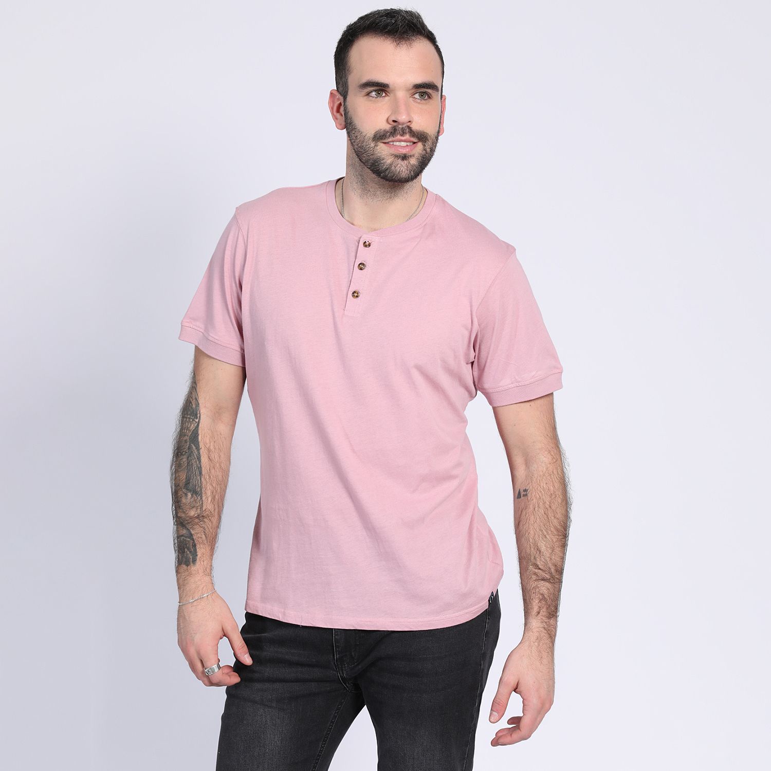 Polera Jersey Botones En Cuello 