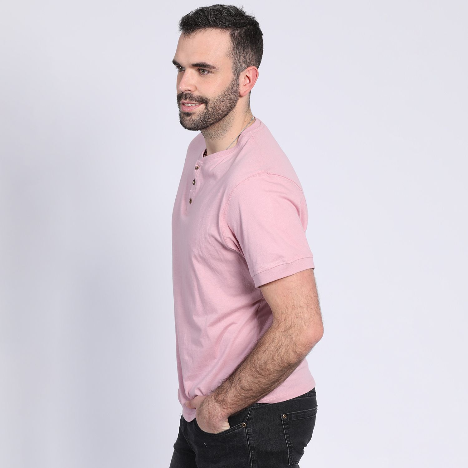 Polera Jersey Botones En Cuello 