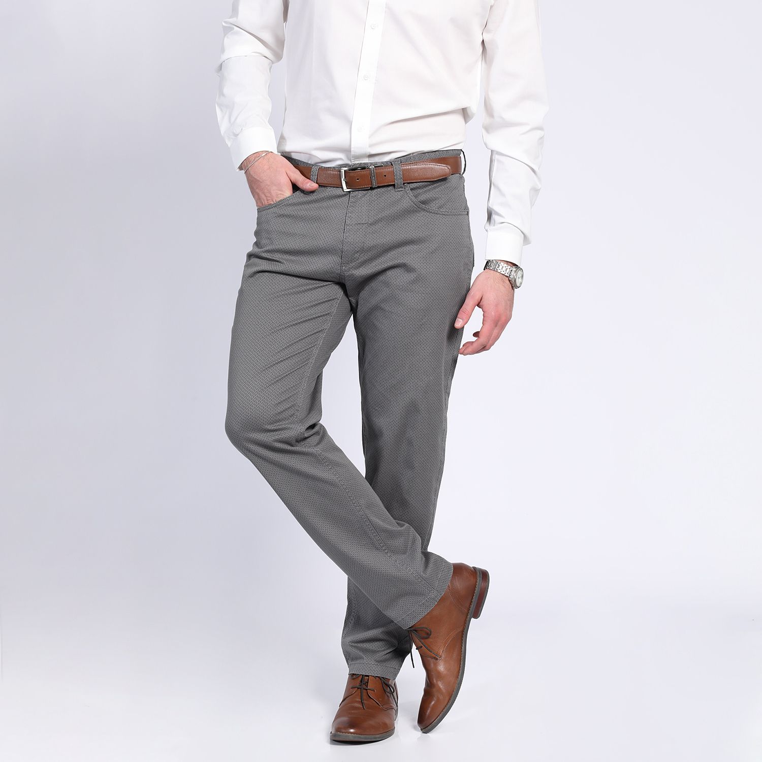 Pantalón Gabardina Microprint 5 Bolsillos