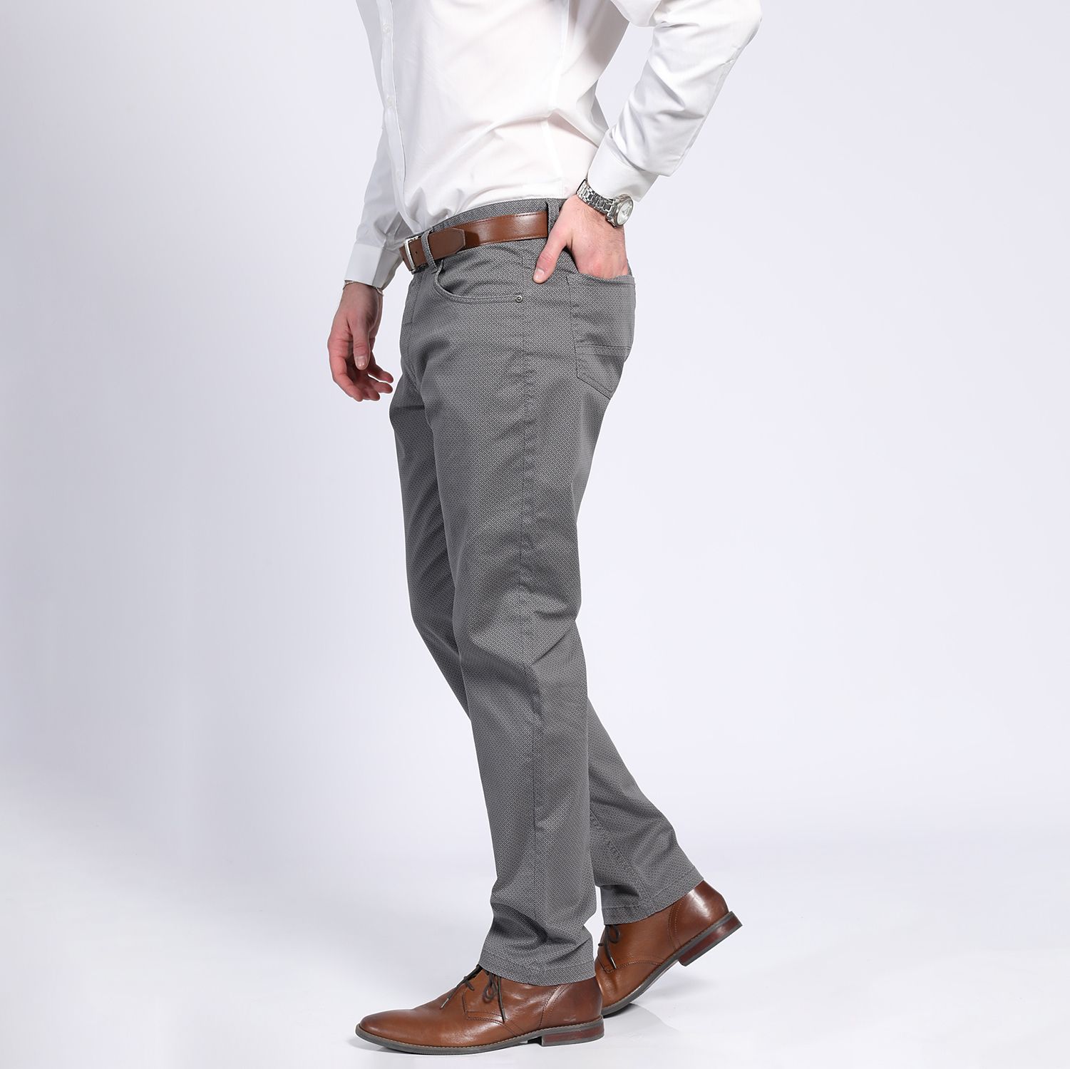 Pantalón Gabardina Microprint 5 Bolsillos