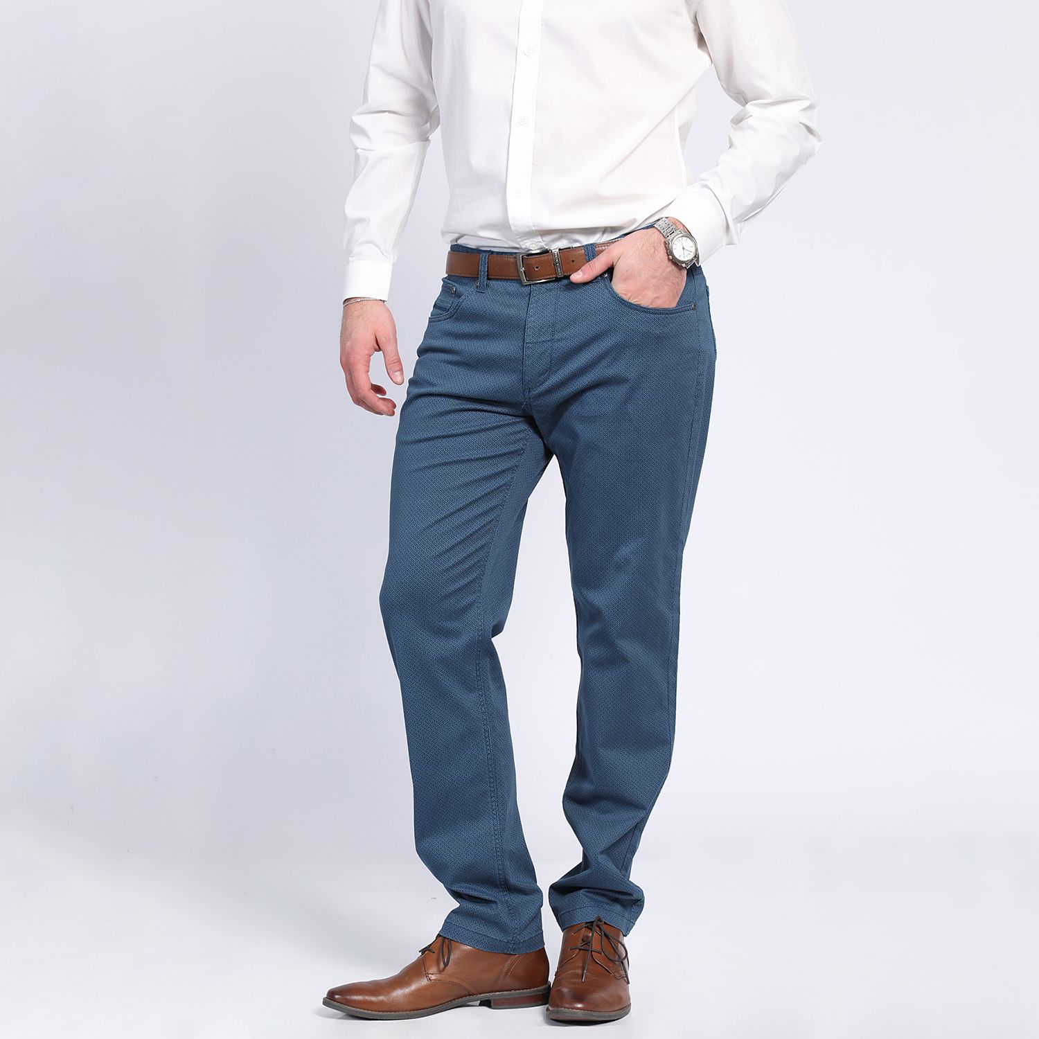 Pantalón Gabardina Microprint 5 Bolsillos