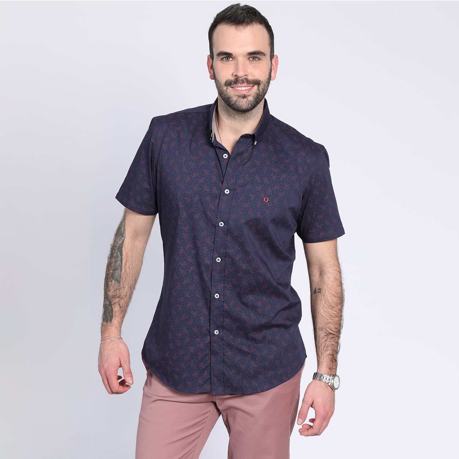 Camisa Estampada Spandex Manga Corta