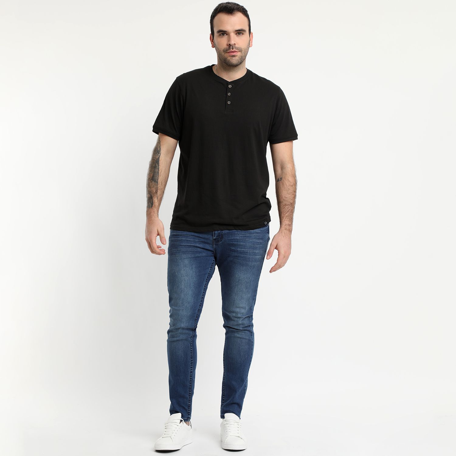 Polera Jersey Botones En Cuello 
