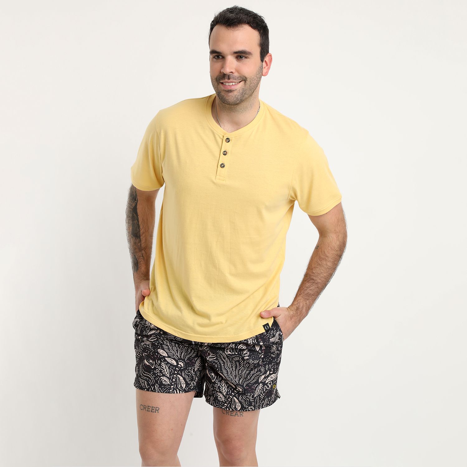 Polera Jersey Botones En Cuello 