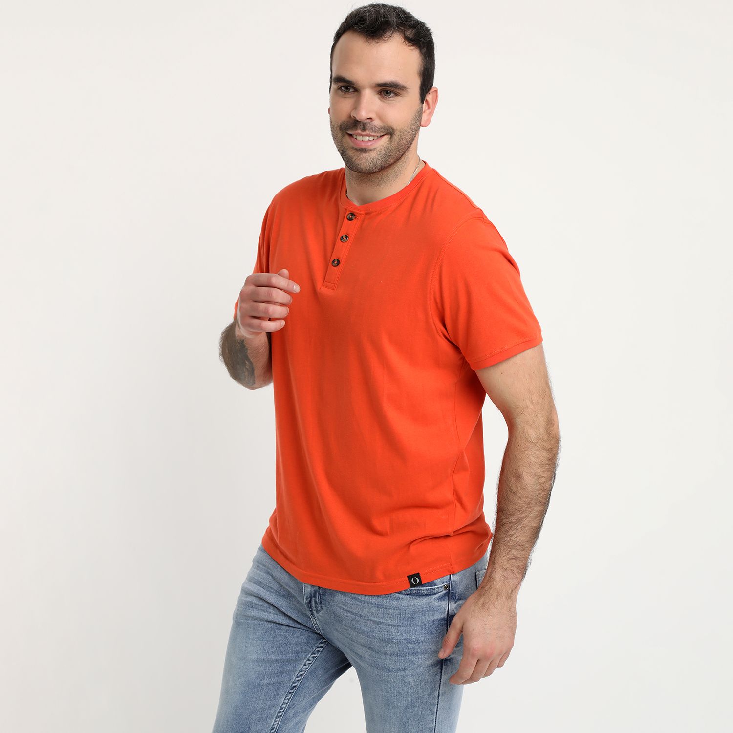 Polera Jersey Botones En Cuello 