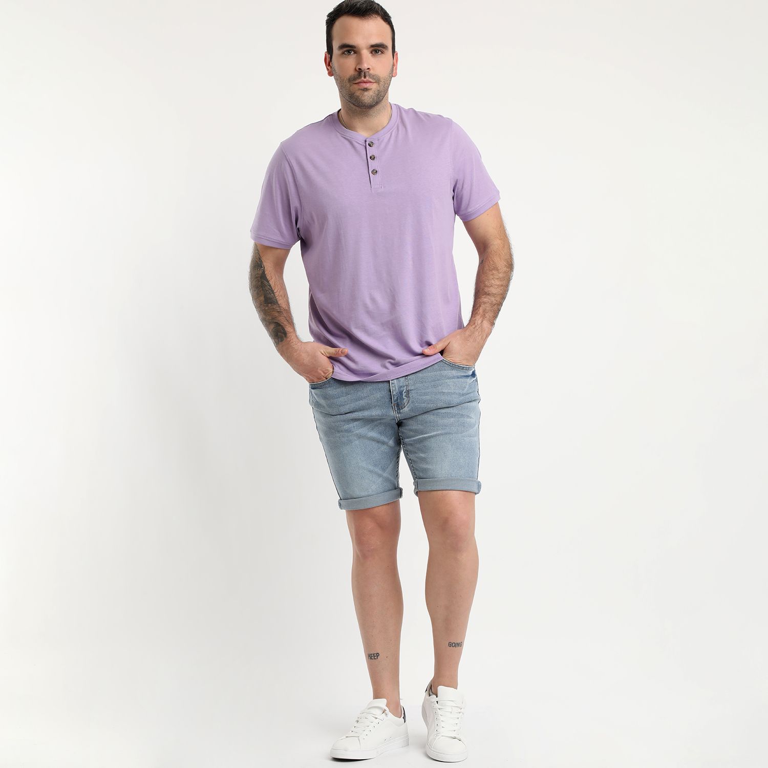Polera Jersey Botones En Cuello 
