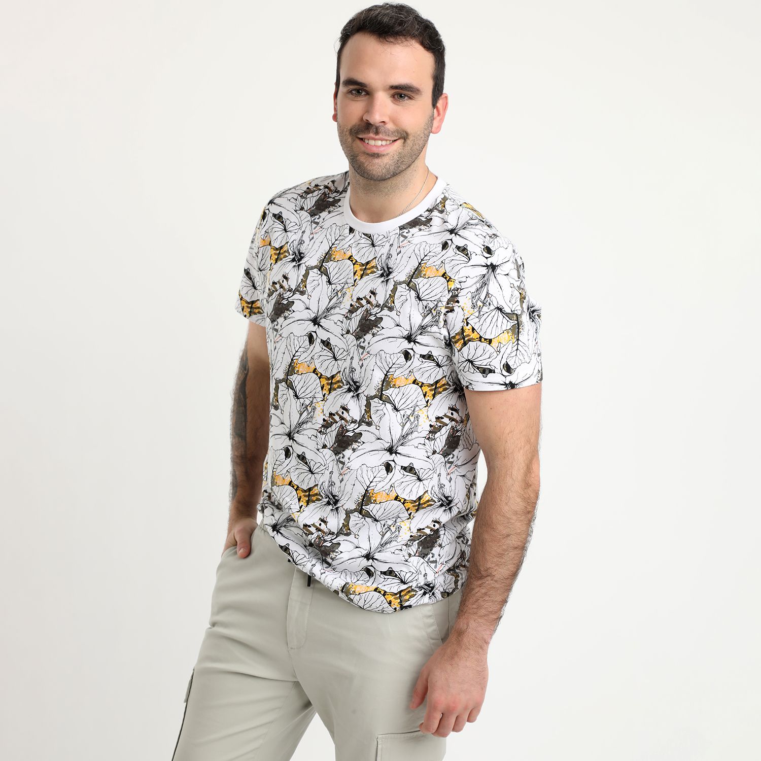 Polera Cuello Redondo Estampada