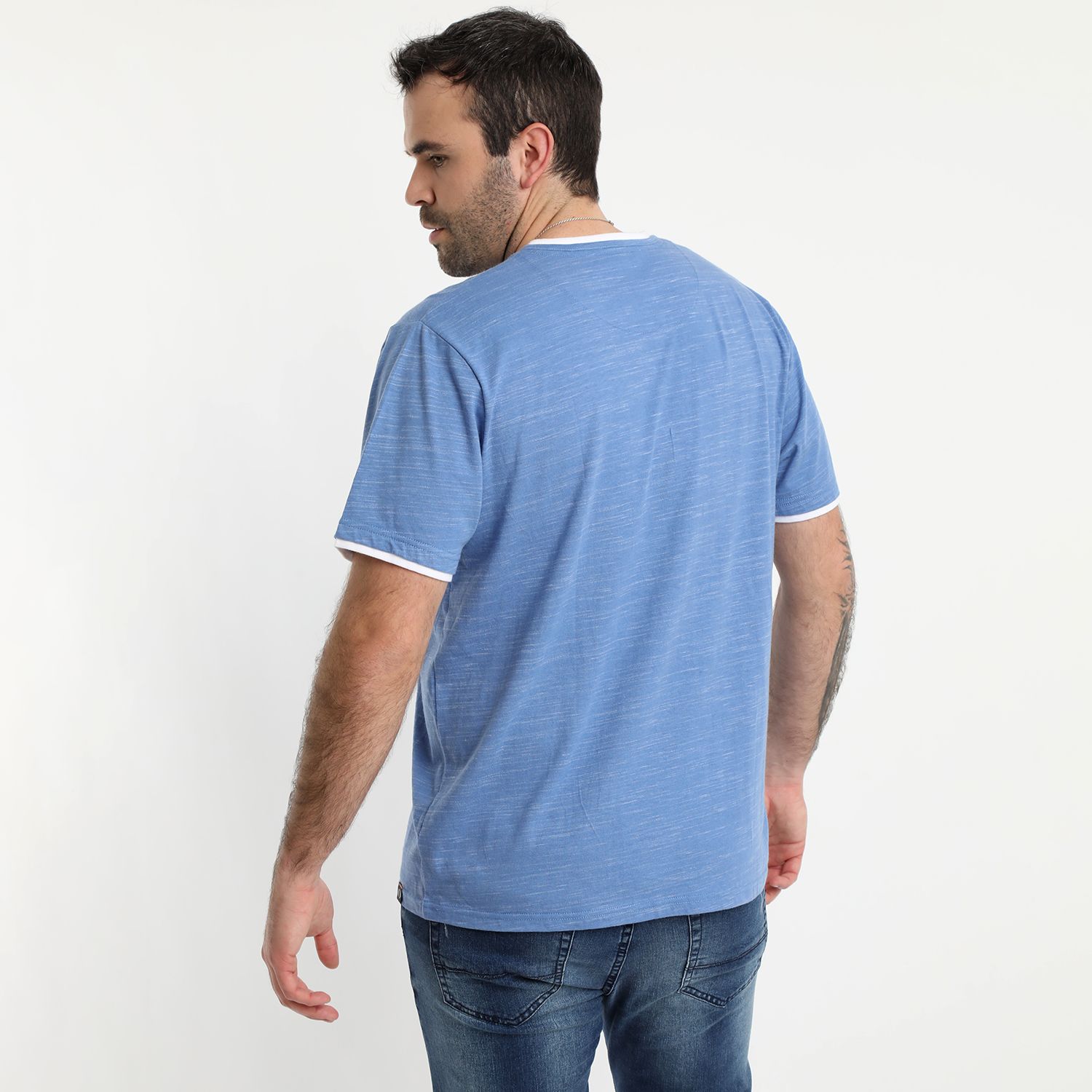 Polera Jersey Slub Con Boton