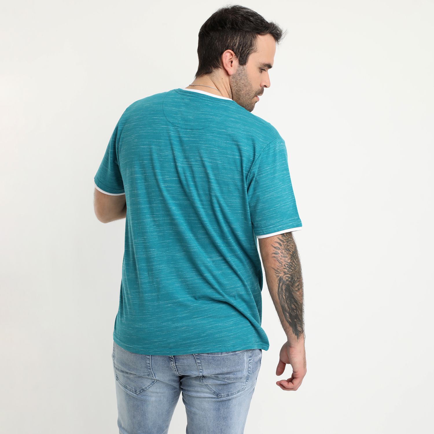 Polera Jersey Slub Con Boton