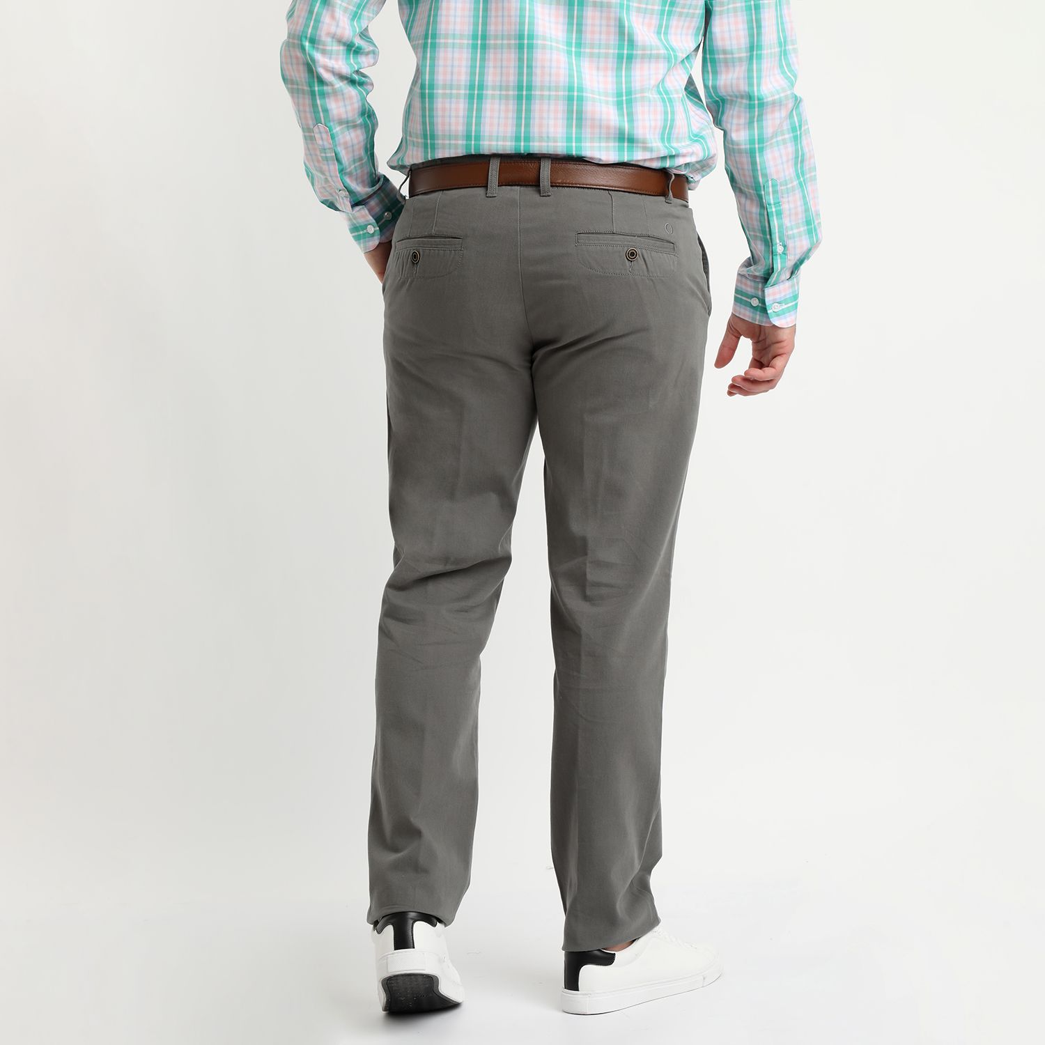 Pantalón Gabardina Frente Plano Regular Fit 