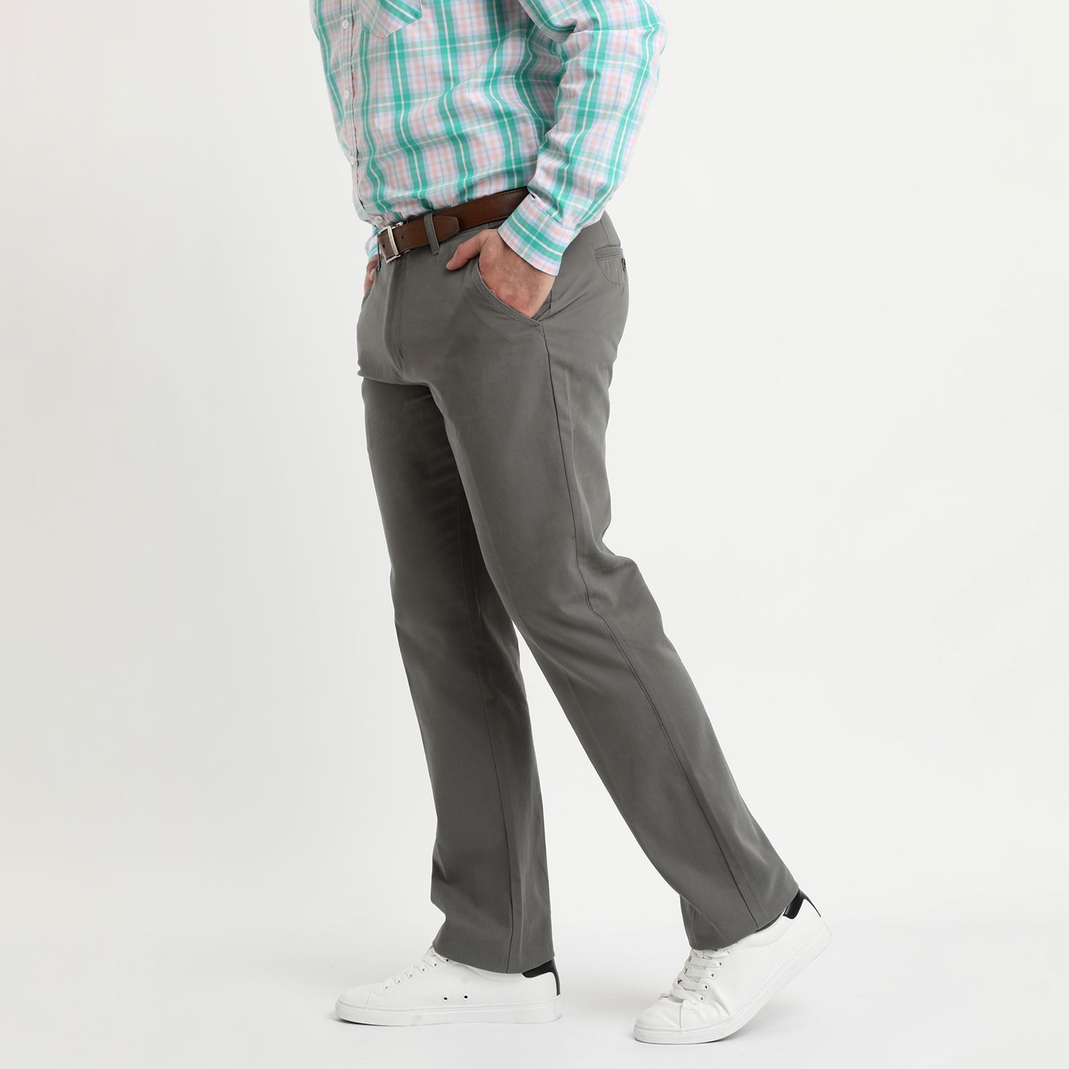 Pantalón Gabardina Frente Plano Regular Fit 
