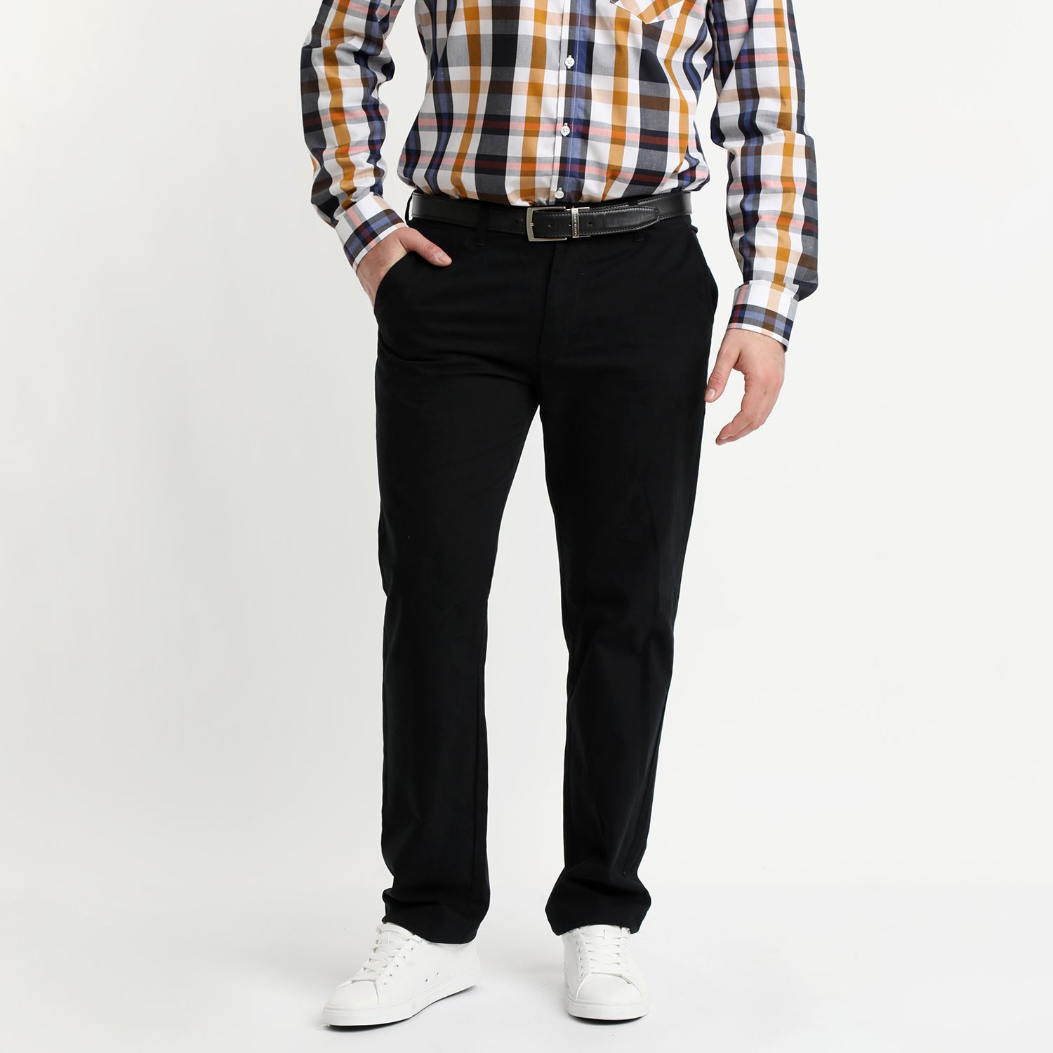Pantalón Gabardina Frente Plano Regular Fit 
