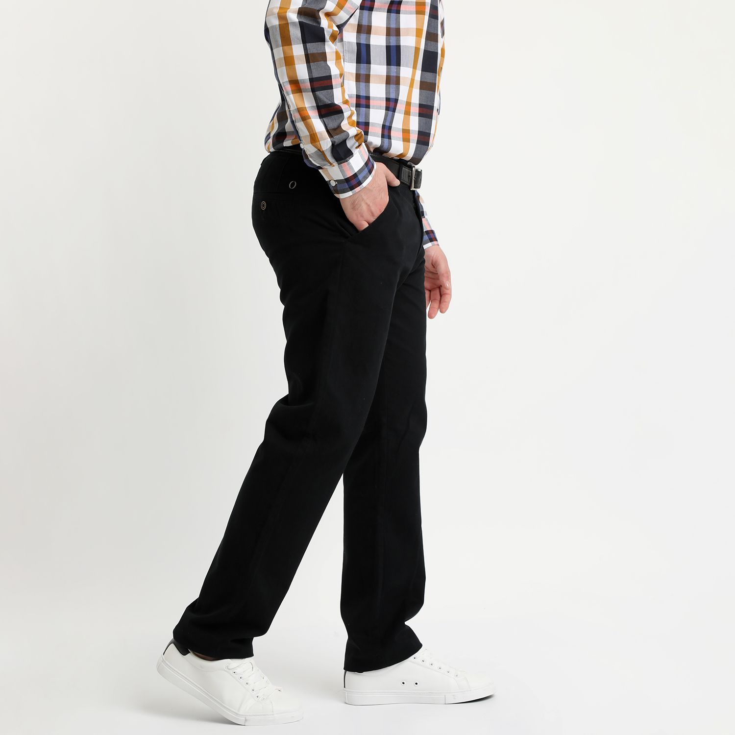 Pantalón Gabardina Frente Plano Regular Fit 