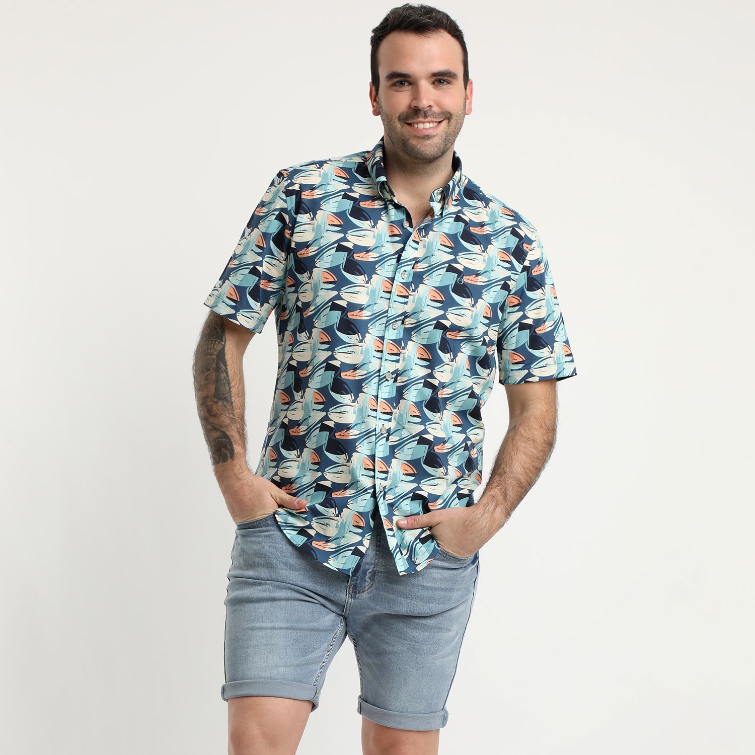 Camisa Estampada Algodón Mc